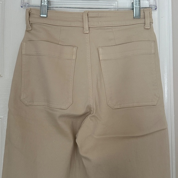 Everlane Jeans Cream The Straight Leg Crop Size 00 New without tags - Picture 3 of 6